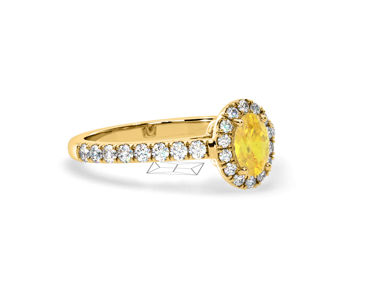 Georgina Yellow Lab Diamond Oval Halo 0.90ct Ring in 18K Yellow Gold - Elara Collection - Image 79