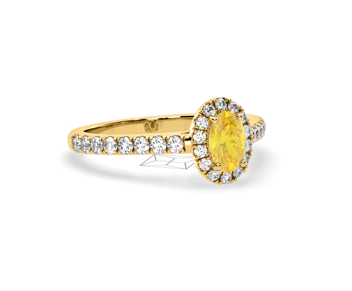 Georgina Yellow Lab Diamond Oval Halo 0.90ct Ring in 18K Yellow Gold - Elara Collection - Image 81