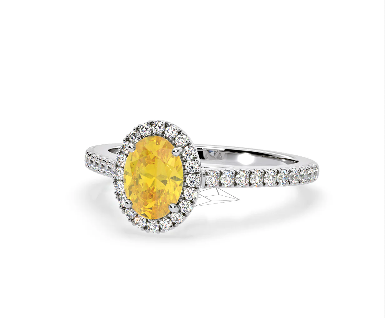 Georgina Yellow Lab Diamond Oval Halo 1.60ct Ring in 18K White Gold - Elara Collection - Image 11
