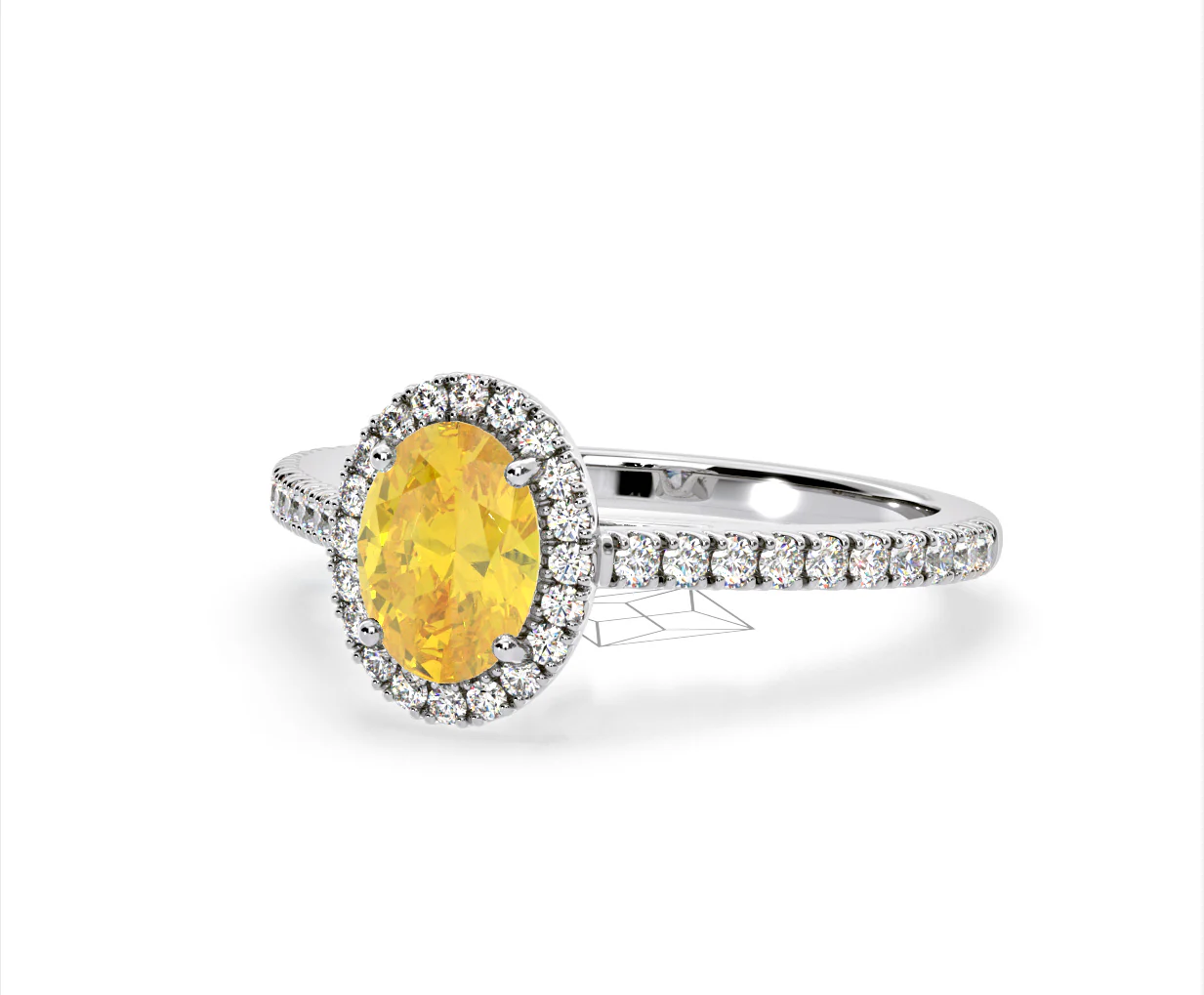 Georgina Yellow Lab Diamond Oval Halo 1.60ct Ring in 18K White Gold - Elara Collection - Image 12