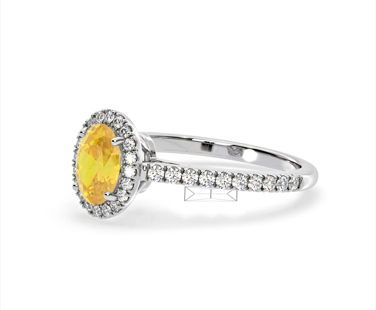 Georgina Yellow Lab Diamond Oval Halo 1.60ct Ring in 18K White Gold - Elara Collection - Image 17