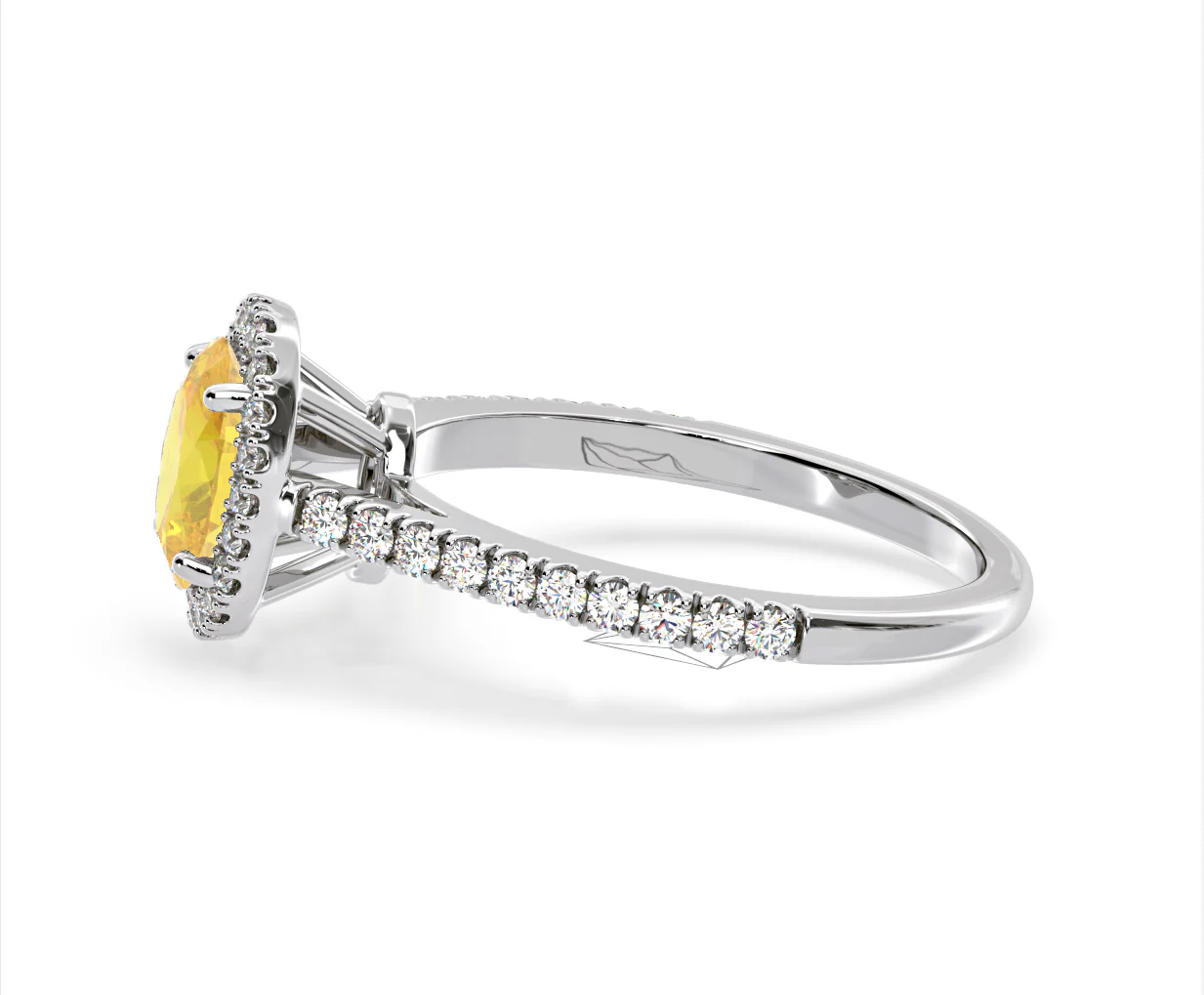 Georgina Yellow Lab Diamond Oval Halo 1.60ct Ring in 18K White Gold - Elara Collection - Image 25