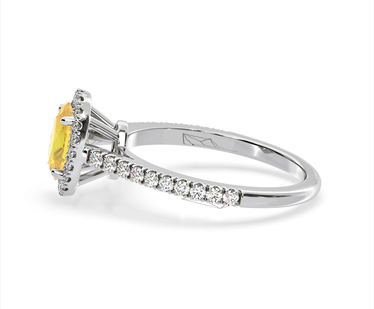 Georgina Yellow Lab Diamond Oval Halo 1.60ct Ring in 18K White Gold - Elara Collection - Image 26