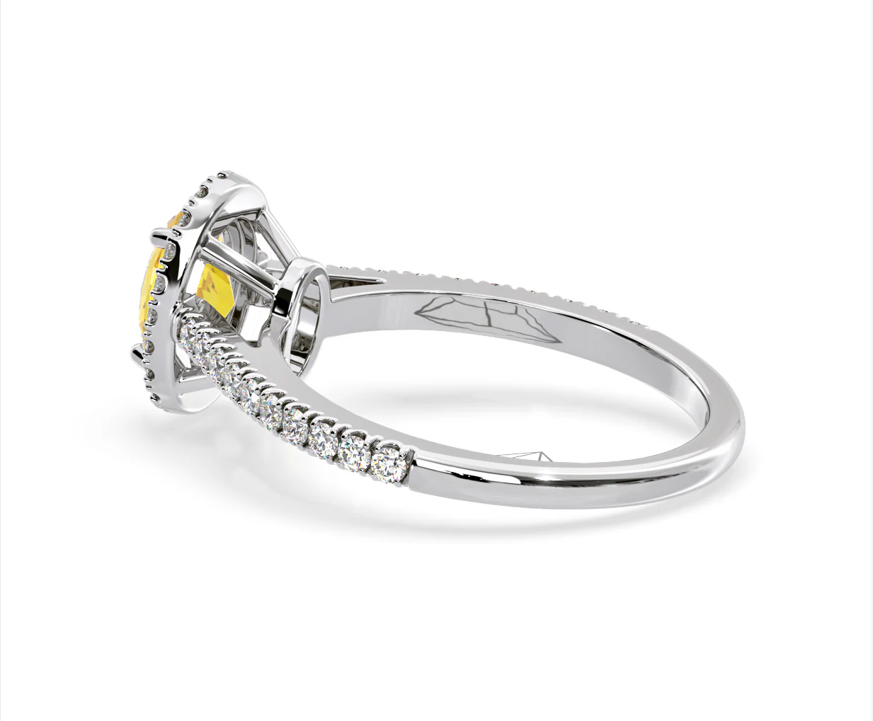 Georgina Yellow Lab Diamond Oval Halo 1.60ct Ring in 18K White Gold - Elara Collection - Image 33