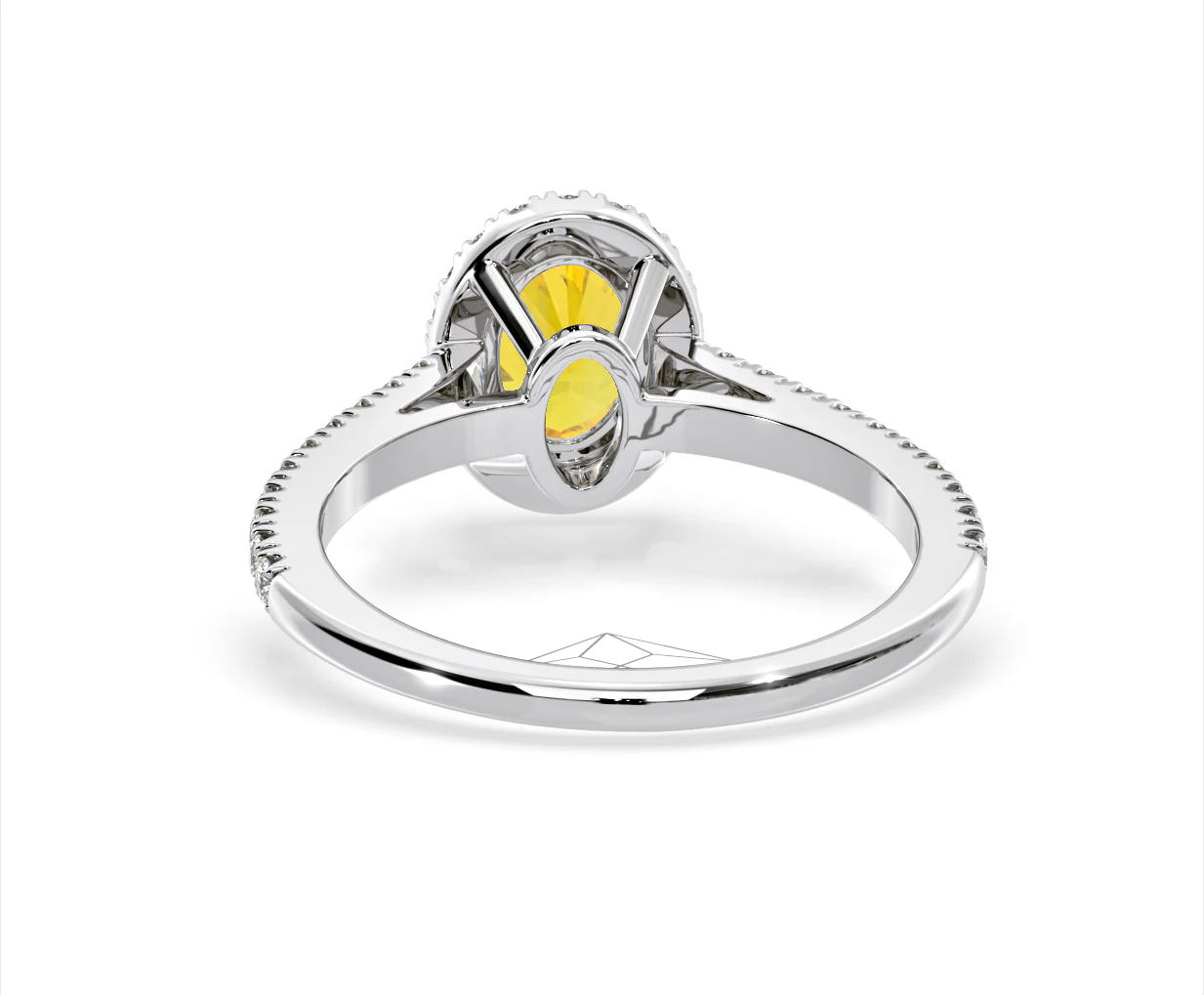 Georgina Yellow Lab Diamond Oval Halo 1.60ct Ring in 18K White Gold - Elara Collection - Image 45