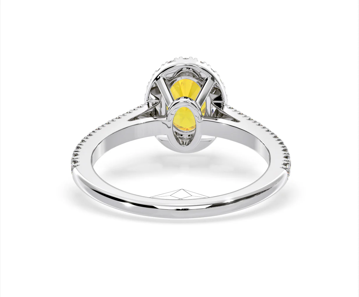 Georgina Yellow Lab Diamond Oval Halo 1.60ct Ring in 18K White Gold - Elara Collection - Image 47