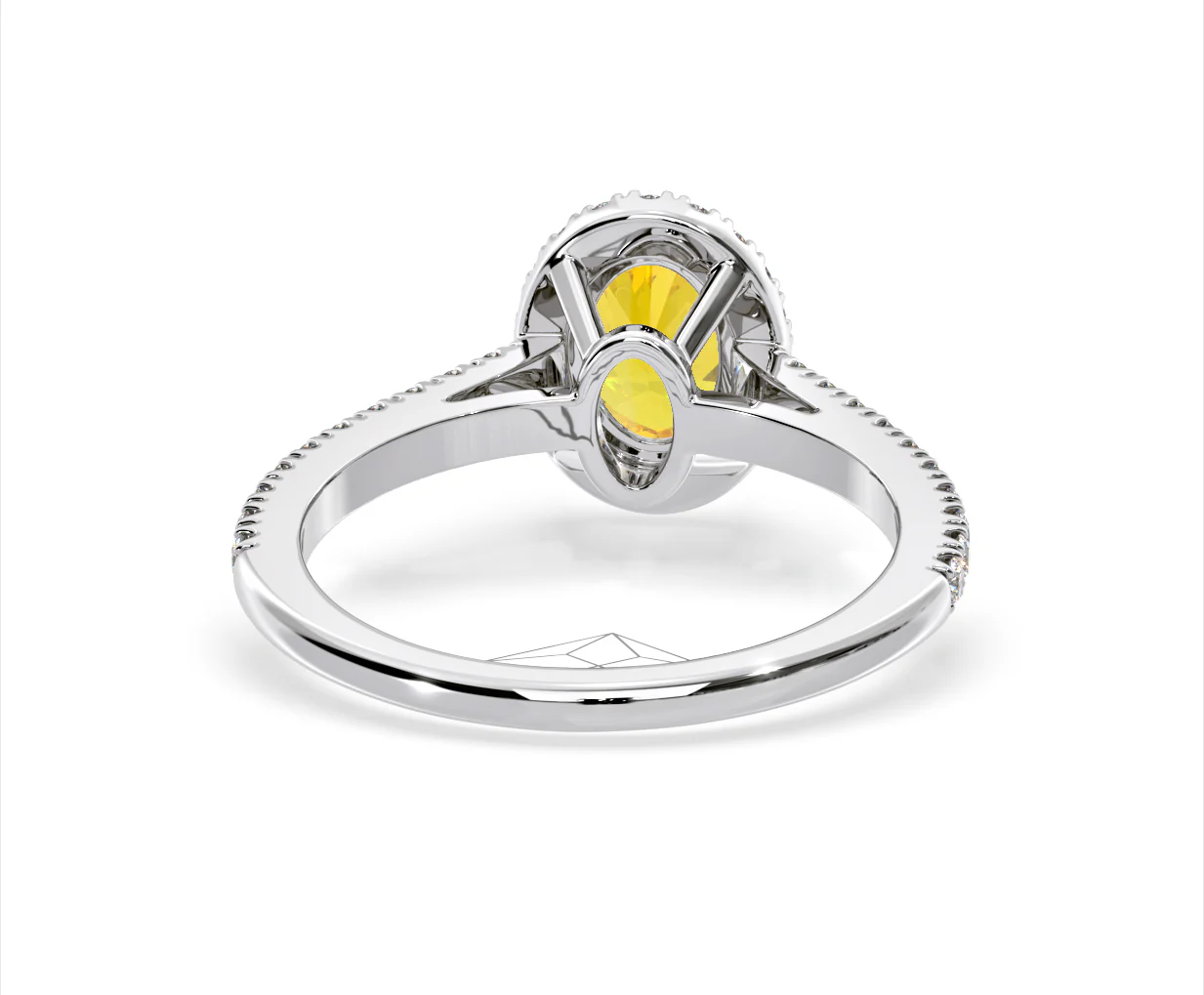 Georgina Yellow Lab Diamond Oval Halo 1.60ct Ring in 18K White Gold - Elara Collection - Image 48