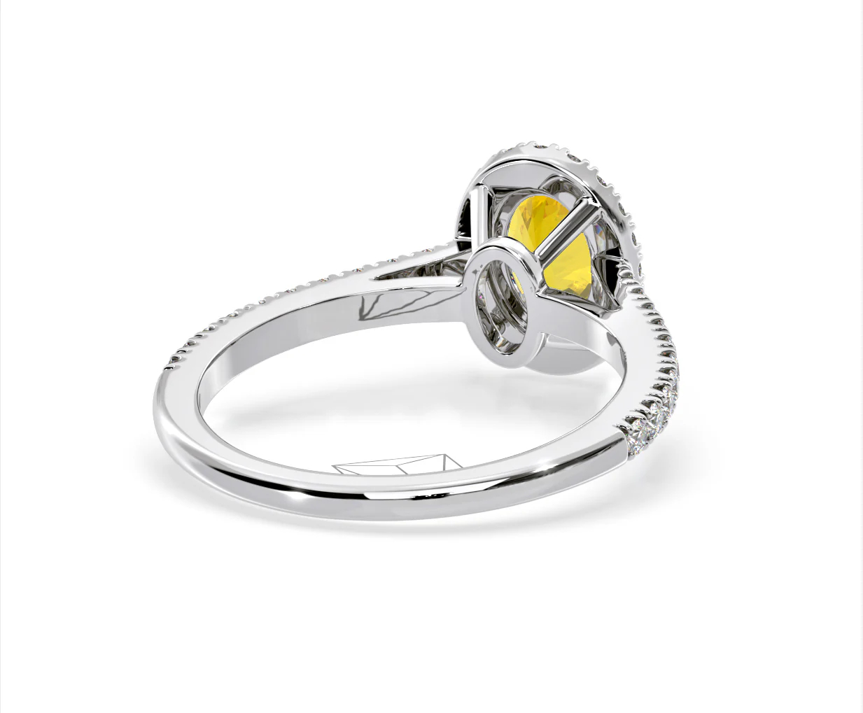 Georgina Yellow Lab Diamond Oval Halo 1.60ct Ring in 18K White Gold - Elara Collection - Image 52