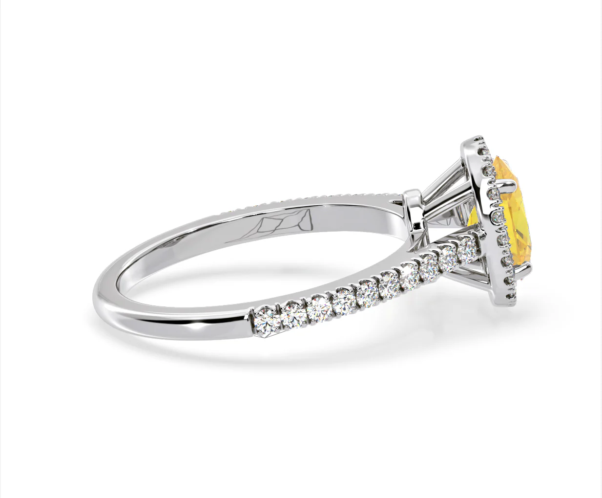 Georgina Yellow Lab Diamond Oval Halo 1.60ct Ring in 18K White Gold - Elara Collection - Image 65