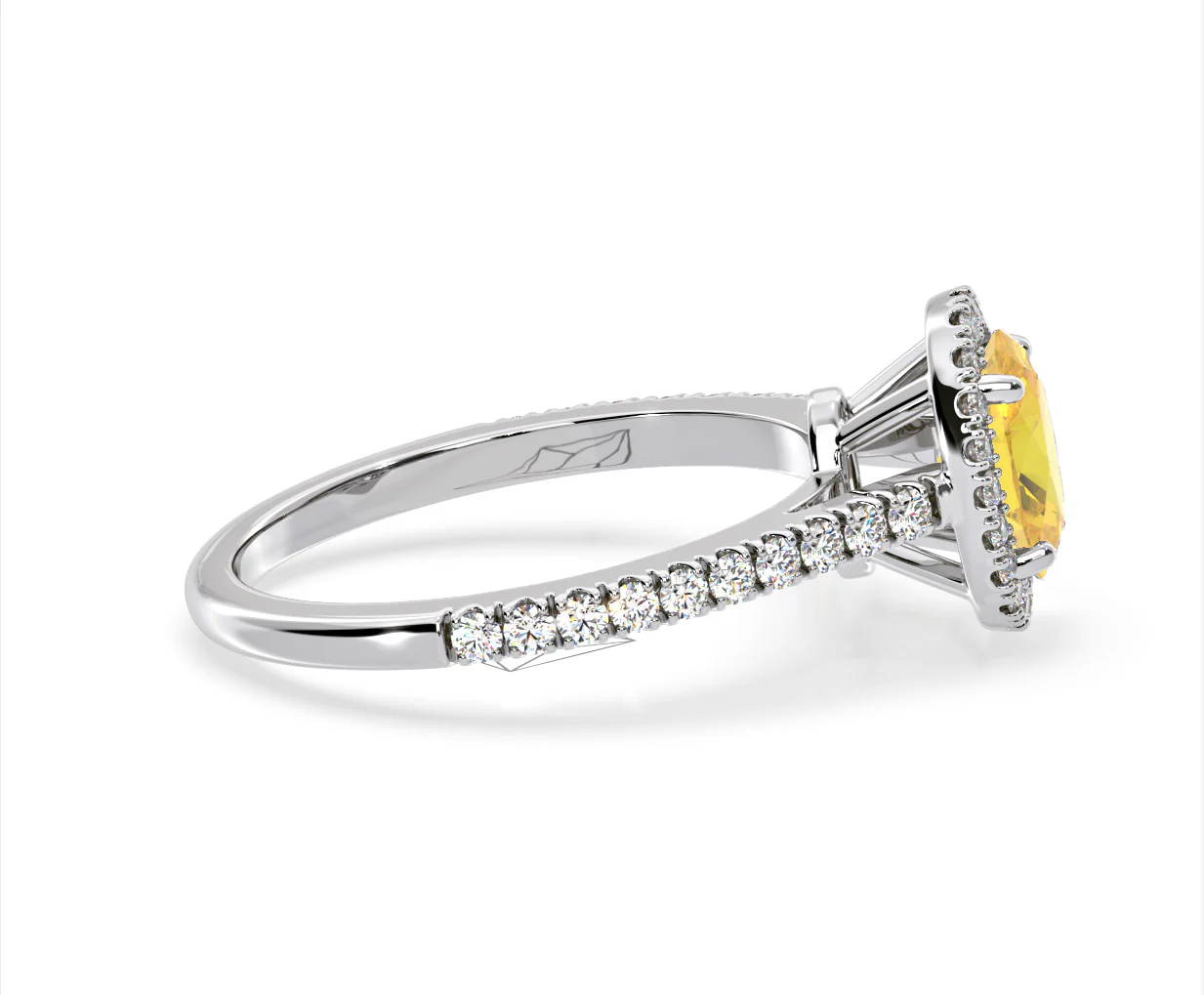 Georgina Yellow Lab Diamond Oval Halo 1.60ct Ring in 18K White Gold - Elara Collection - Image 67