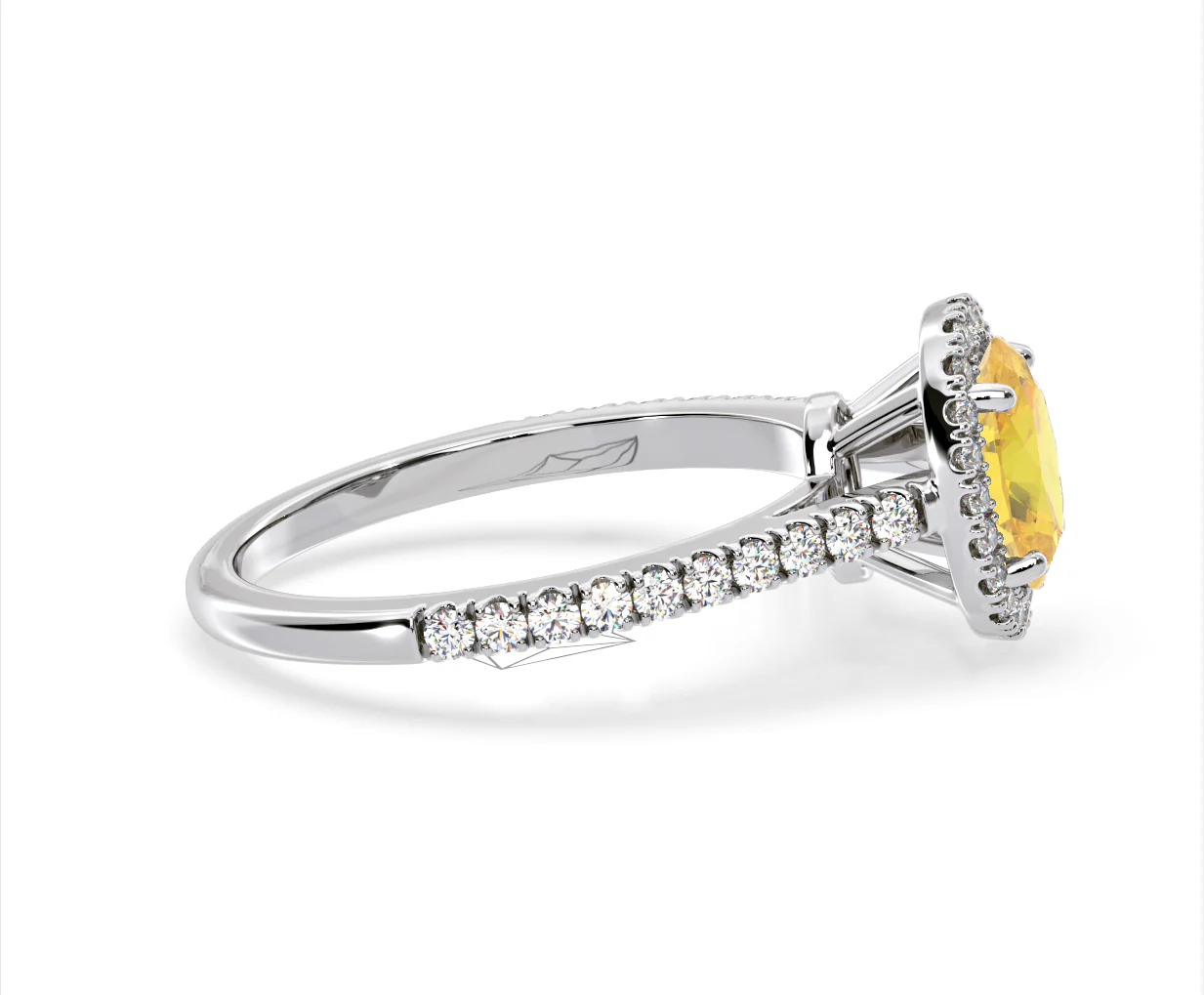 Georgina Yellow Lab Diamond Oval Halo 1.60ct Ring in 18K White Gold - Elara Collection - Image 68