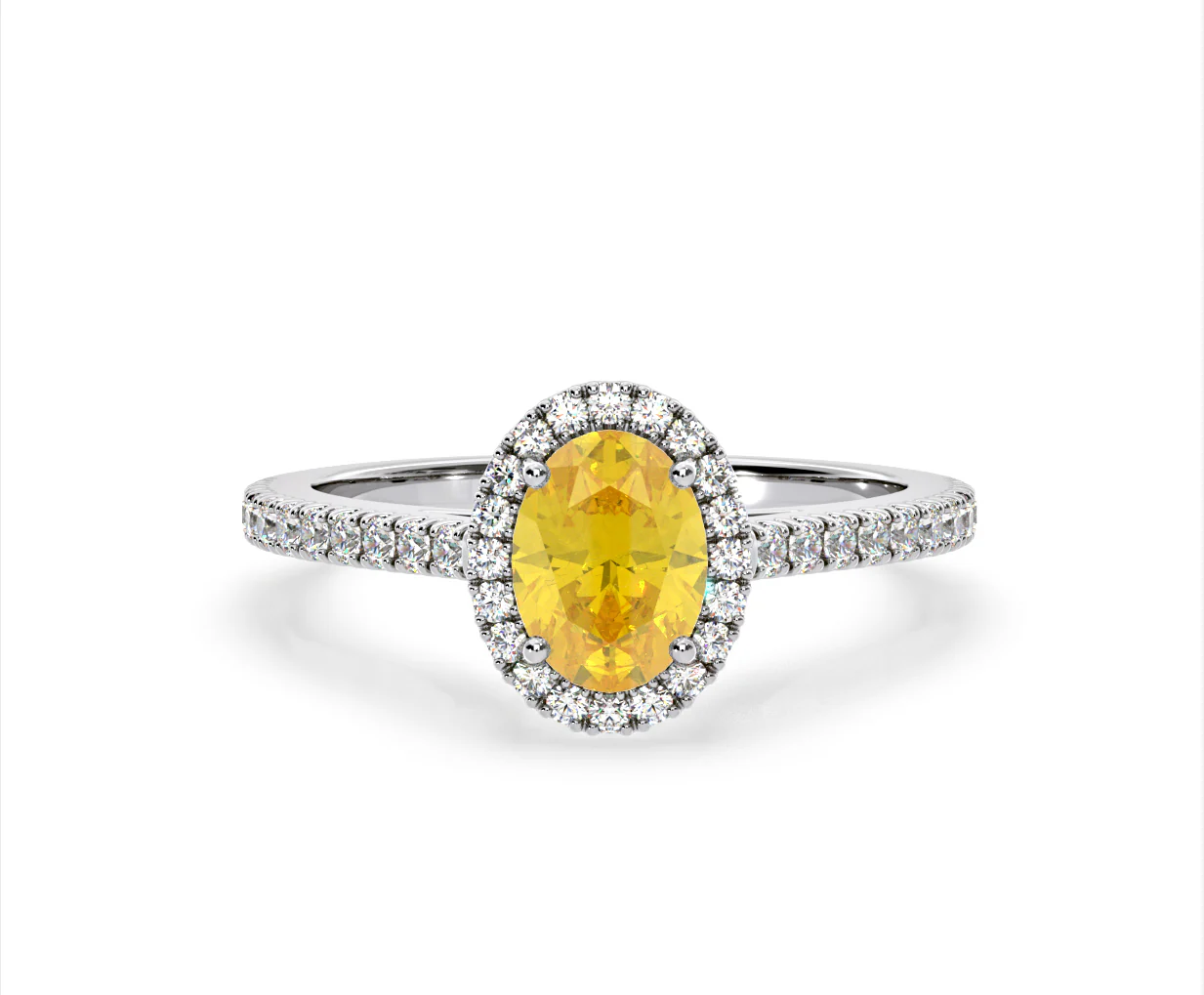 Georgina Yellow Lab Diamond Oval Halo 1.60ct Ring in 18K White Gold - Elara Collection - Image 7