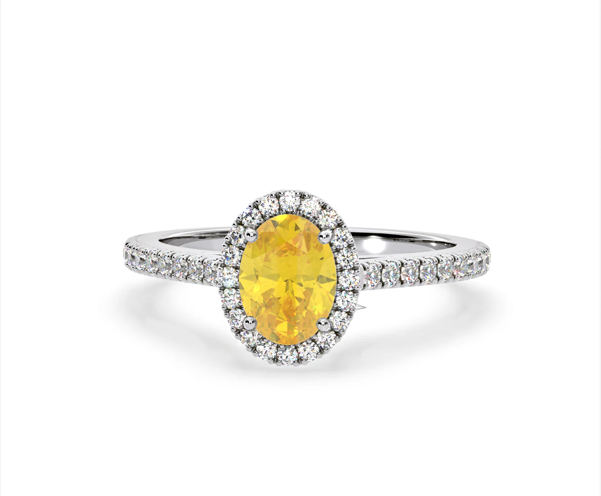 Georgina Yellow Lab Diamond Oval Halo 1.60ct Ring in 18K White Gold - Elara Collection - Image 8