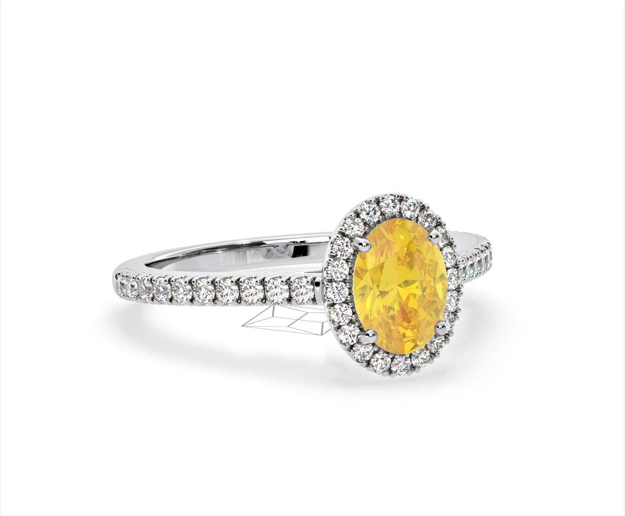 Georgina Yellow Lab Diamond Oval Halo 1.60ct Ring in 18K White Gold - Elara Collection - Image 81