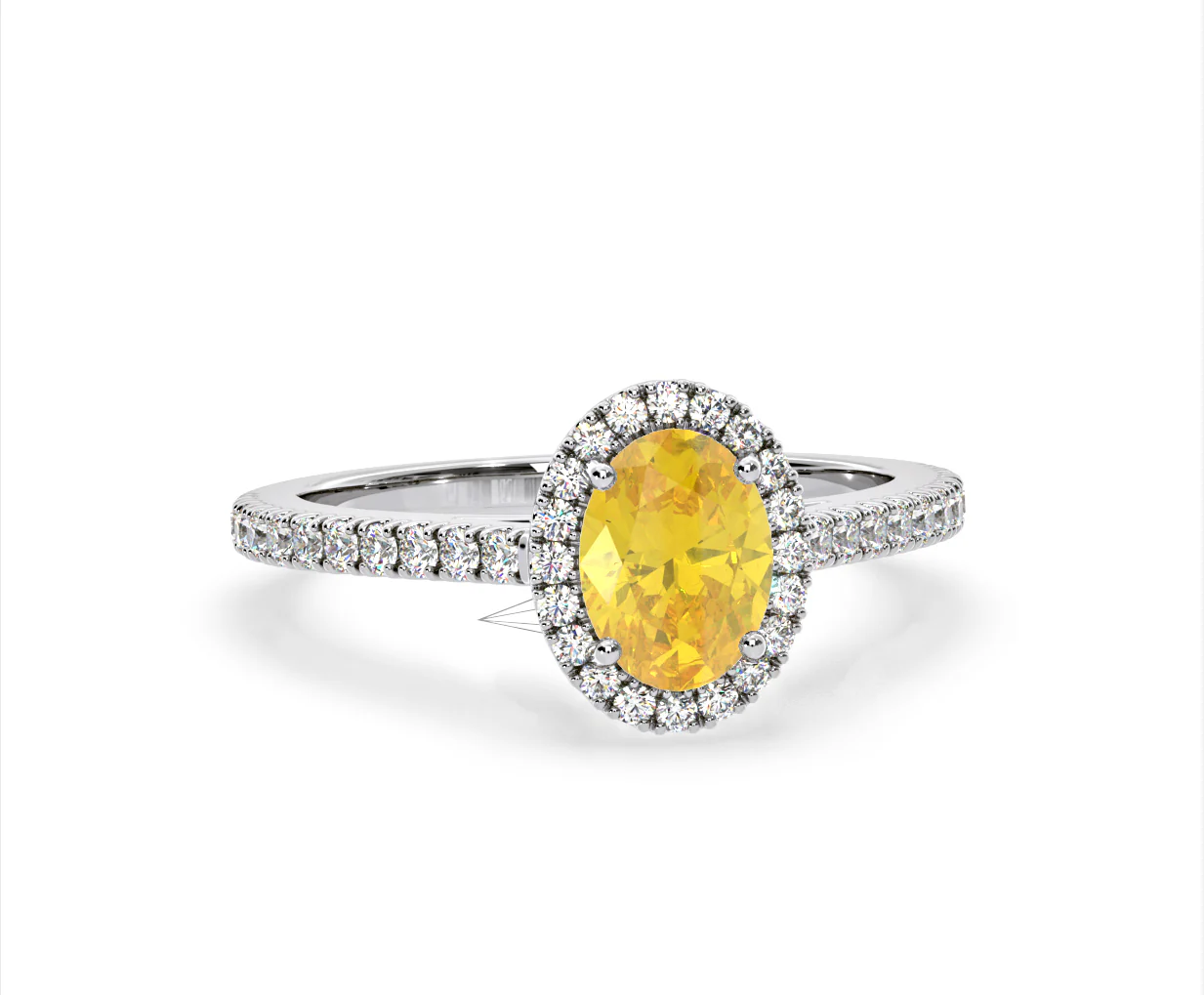 Georgina Yellow Lab Diamond Oval Halo 1.60ct Ring in 18K White Gold - Elara Collection - Image 84