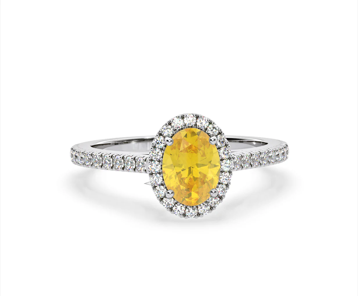 Georgina Yellow Lab Diamond Oval Halo 1.60ct Ring in 18K White Gold - Elara Collection - Image 85