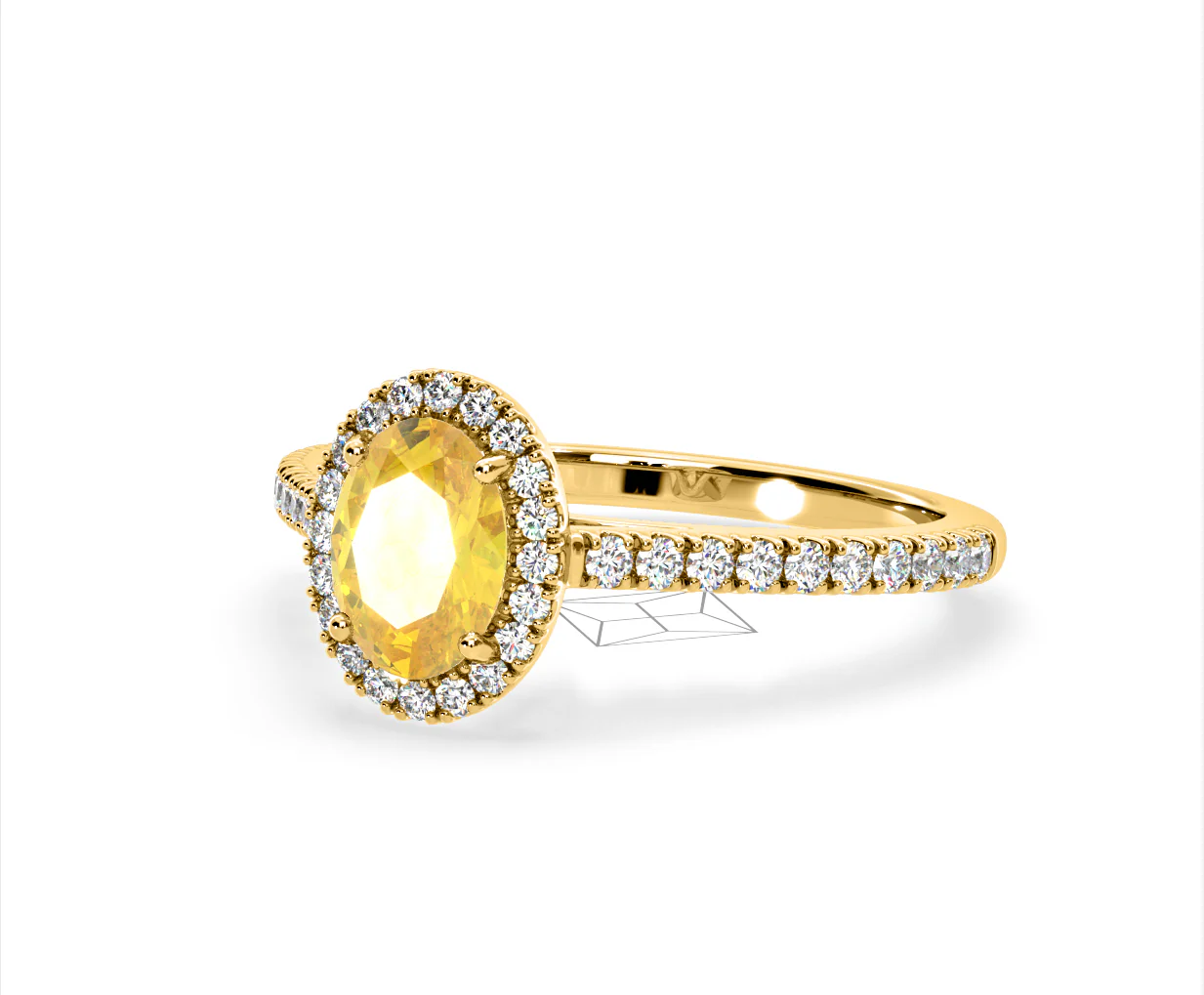 Georgina Yellow Lab Diamond Oval Halo 1.60ct Ring in 18K Yellow Gold - Elara Collection - Image 13