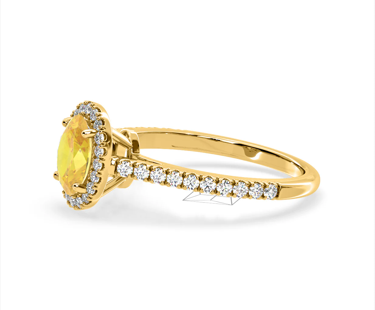 Georgina Yellow Lab Diamond Oval Halo 1.60ct Ring in 18K Yellow Gold - Elara Collection - Image 21