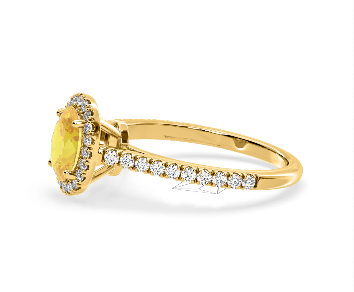 Georgina Yellow Lab Diamond Oval Halo 1.60ct Ring in 18K Yellow Gold - Elara Collection - Image 22