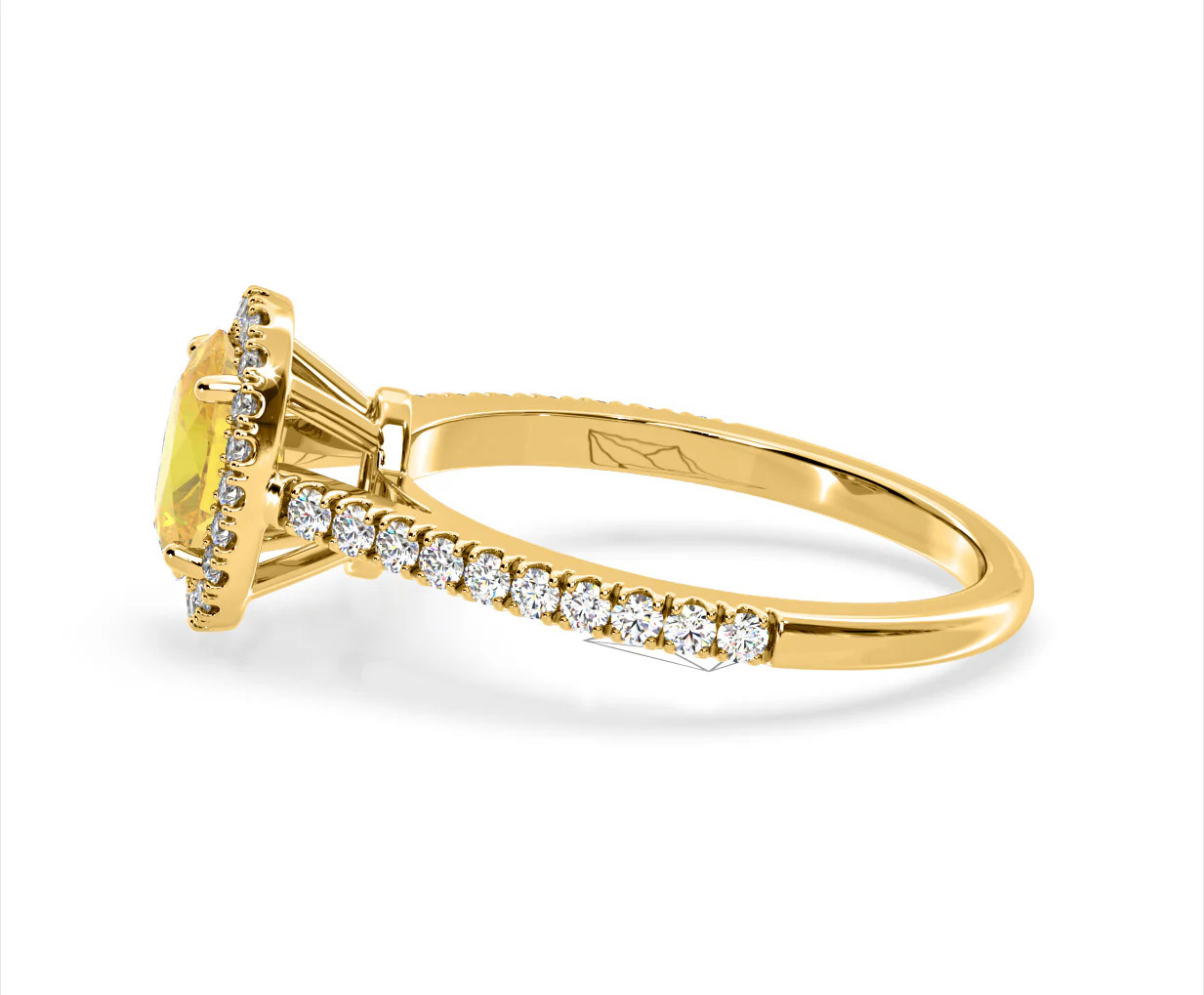 Georgina Yellow Lab Diamond Oval Halo 1.60ct Ring in 18K Yellow Gold - Elara Collection - Image 26