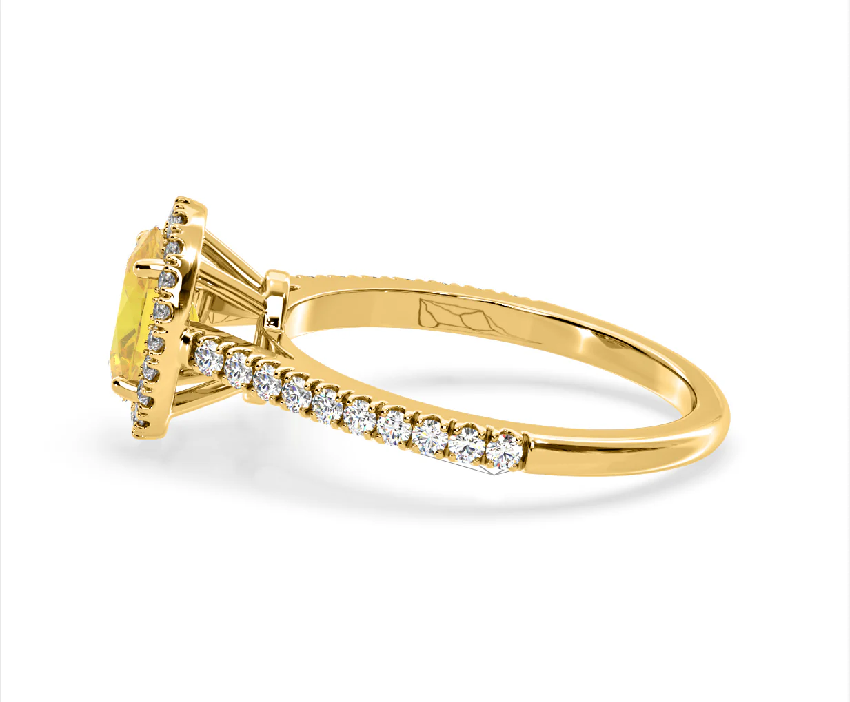 Georgina Yellow Lab Diamond Oval Halo 1.60ct Ring in 18K Yellow Gold - Elara Collection - Image 27