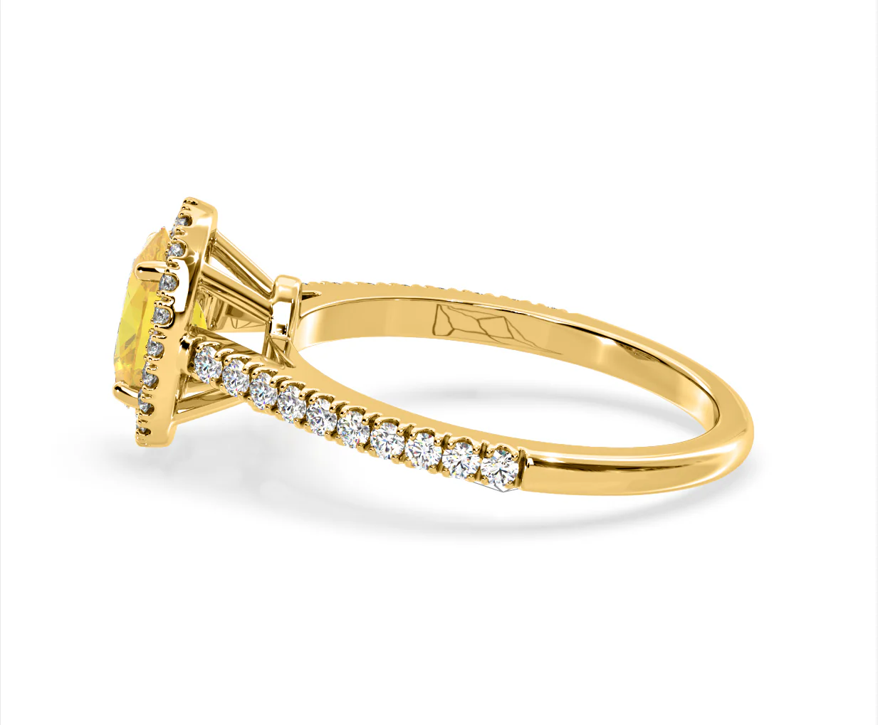 Georgina Yellow Lab Diamond Oval Halo 1.60ct Ring in 18K Yellow Gold - Elara Collection - Image 28
