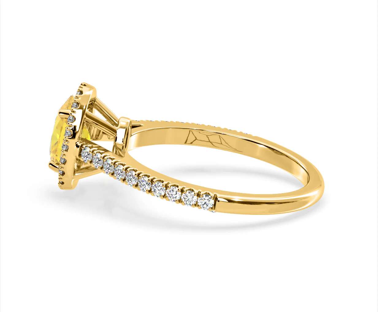 Georgina Yellow Lab Diamond Oval Halo 1.60ct Ring in 18K Yellow Gold - Elara Collection - Image 29