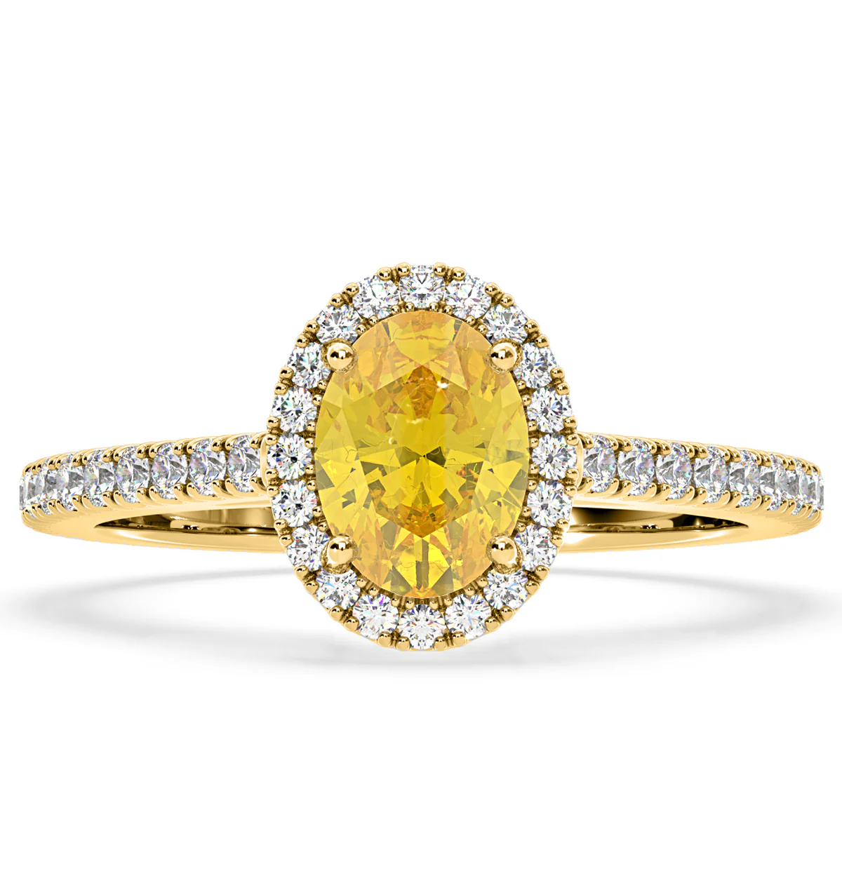Georgina Yellow Lab Diamond Oval Halo 1.60ct Ring in 18K Yellow Gold - Elara Collection - Image 3