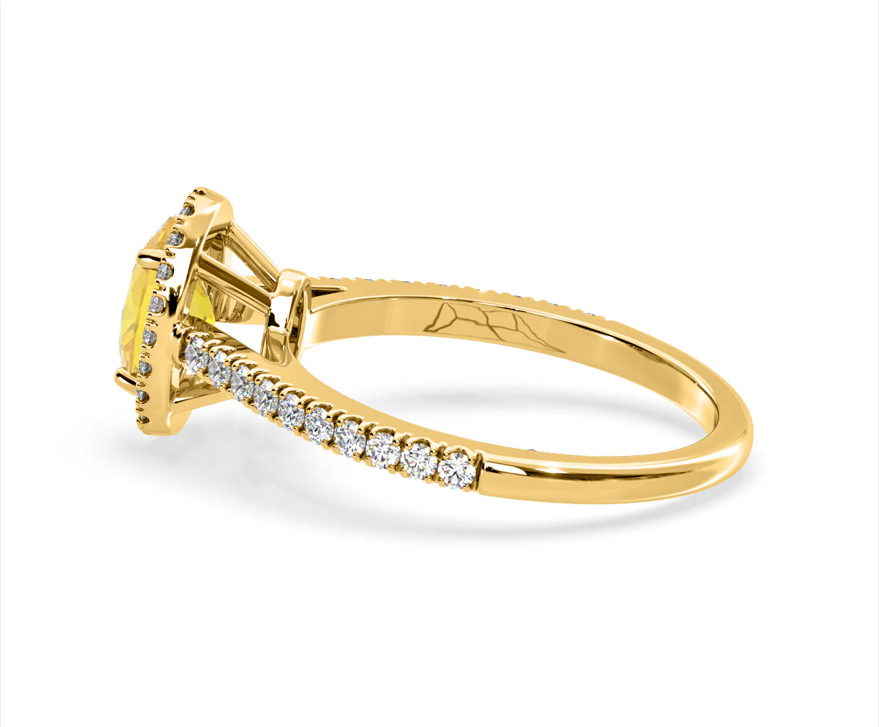 Georgina Yellow Lab Diamond Oval Halo 1.60ct Ring in 18K Yellow Gold - Elara Collection - Image 30