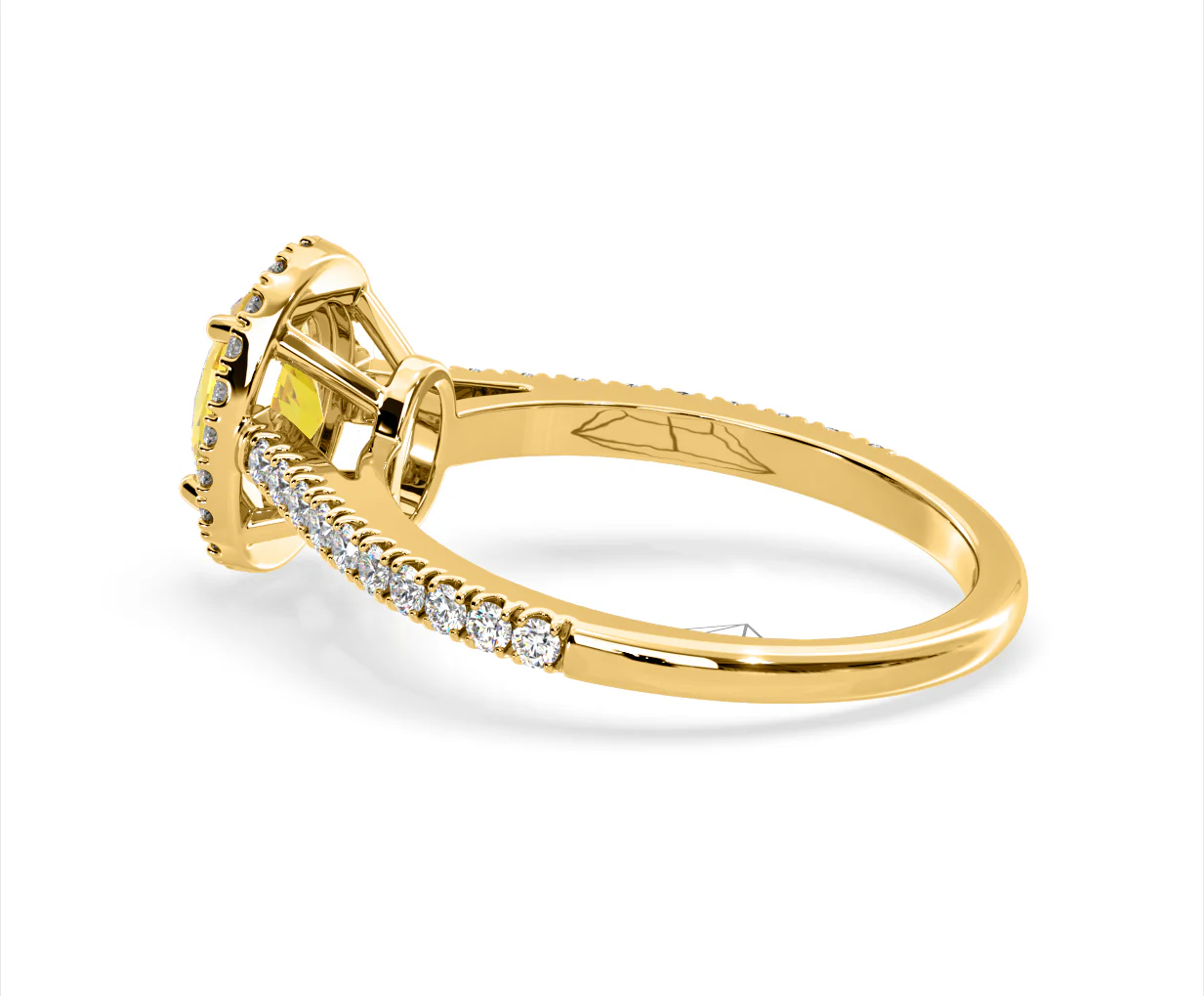 Georgina Yellow Lab Diamond Oval Halo 1.60ct Ring in 18K Yellow Gold - Elara Collection - Image 33
