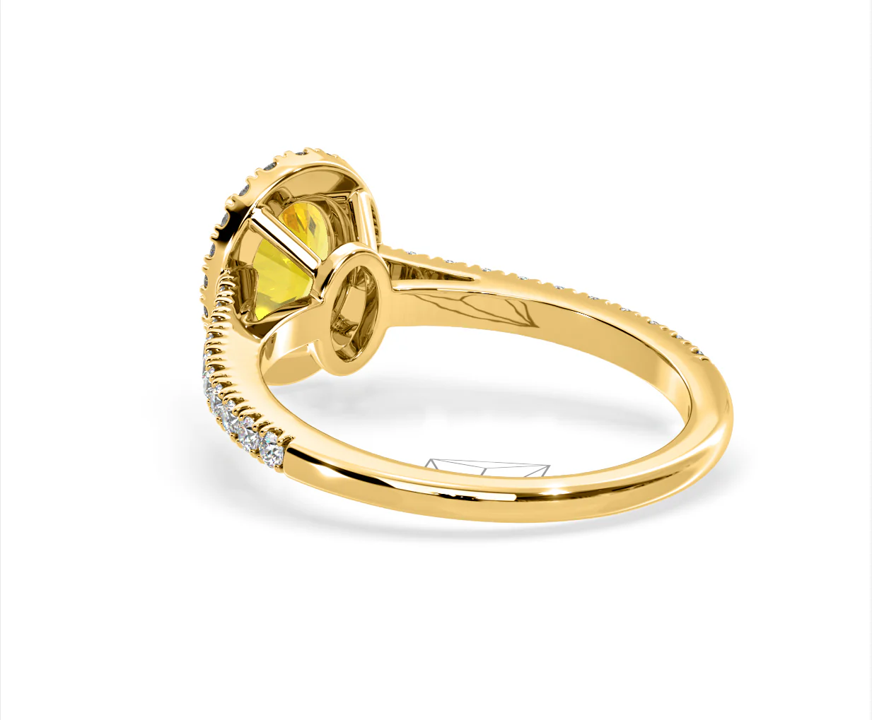 Georgina Yellow Lab Diamond Oval Halo 1.60ct Ring in 18K Yellow Gold - Elara Collection - Image 39
