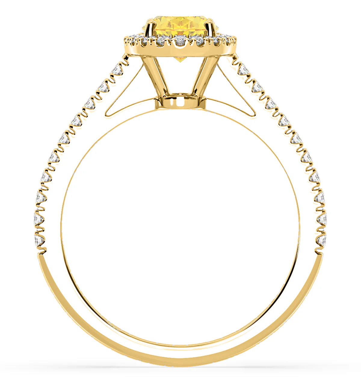 Georgina Yellow Lab Diamond Oval Halo 1.60ct Ring in 18K Yellow Gold - Elara Collection - Image 5