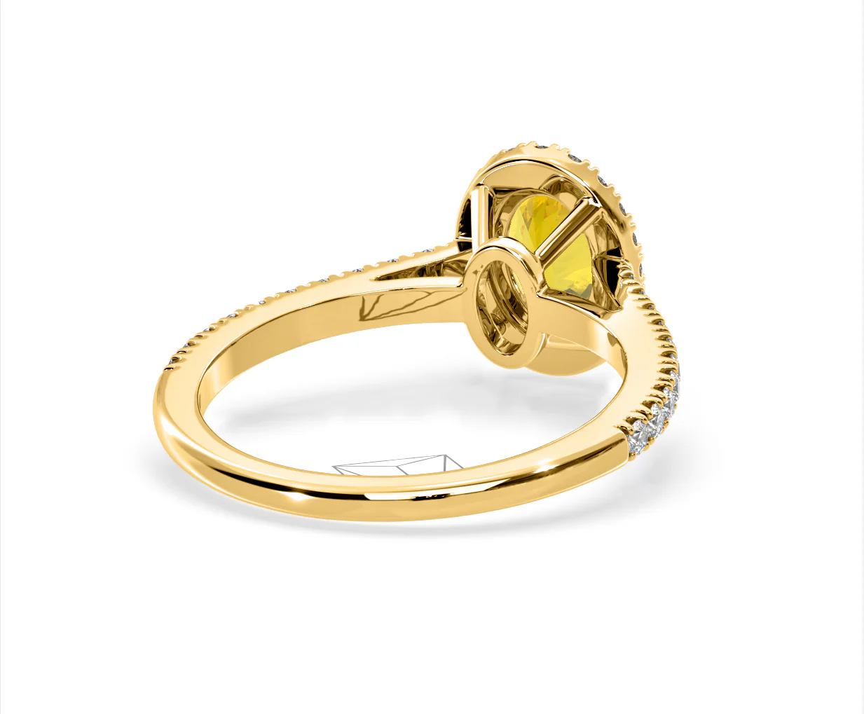 Georgina Yellow Lab Diamond Oval Halo 1.60ct Ring in 18K Yellow Gold - Elara Collection - Image 52