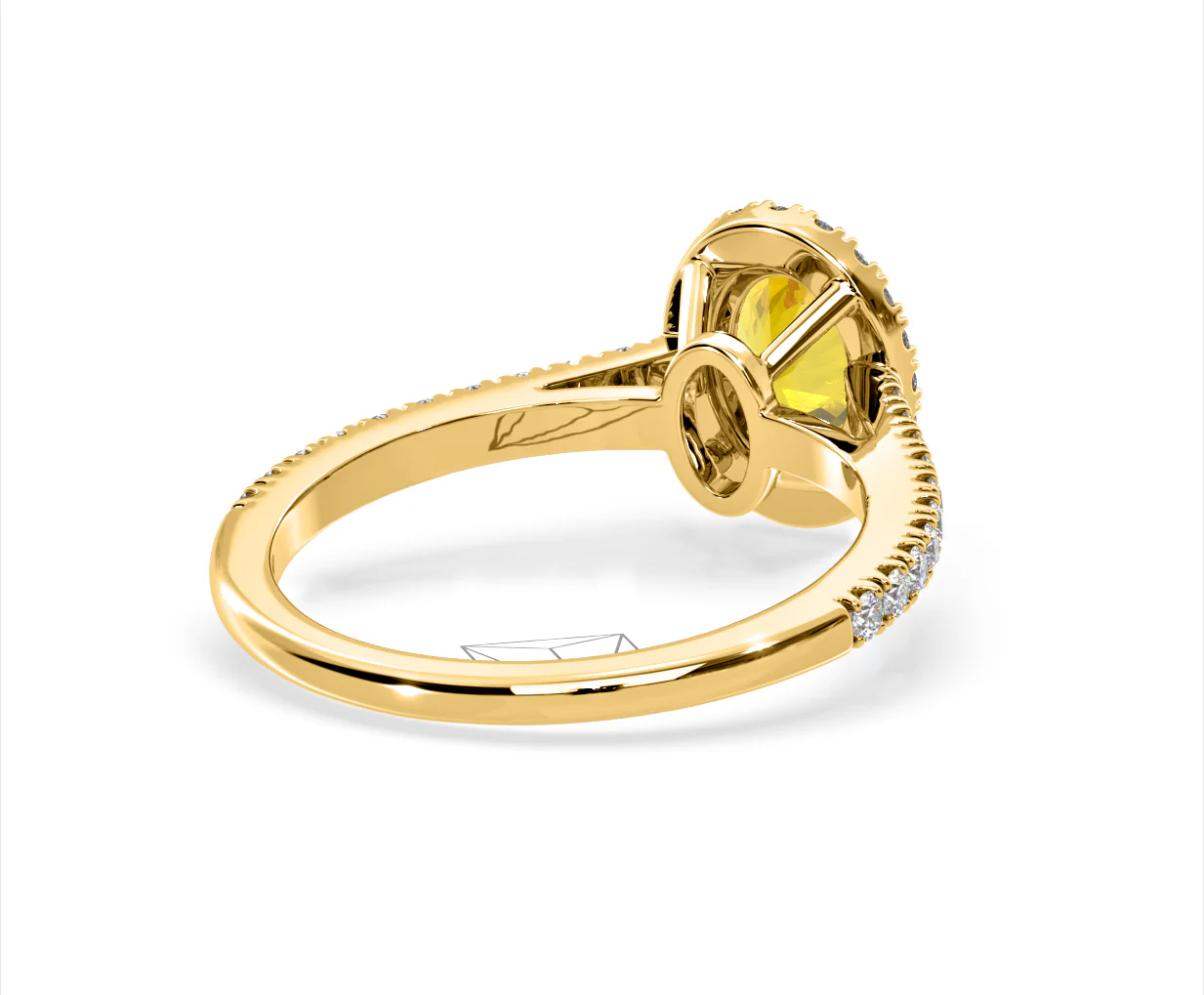 Georgina Yellow Lab Diamond Oval Halo 1.60ct Ring in 18K Yellow Gold - Elara Collection - Image 53