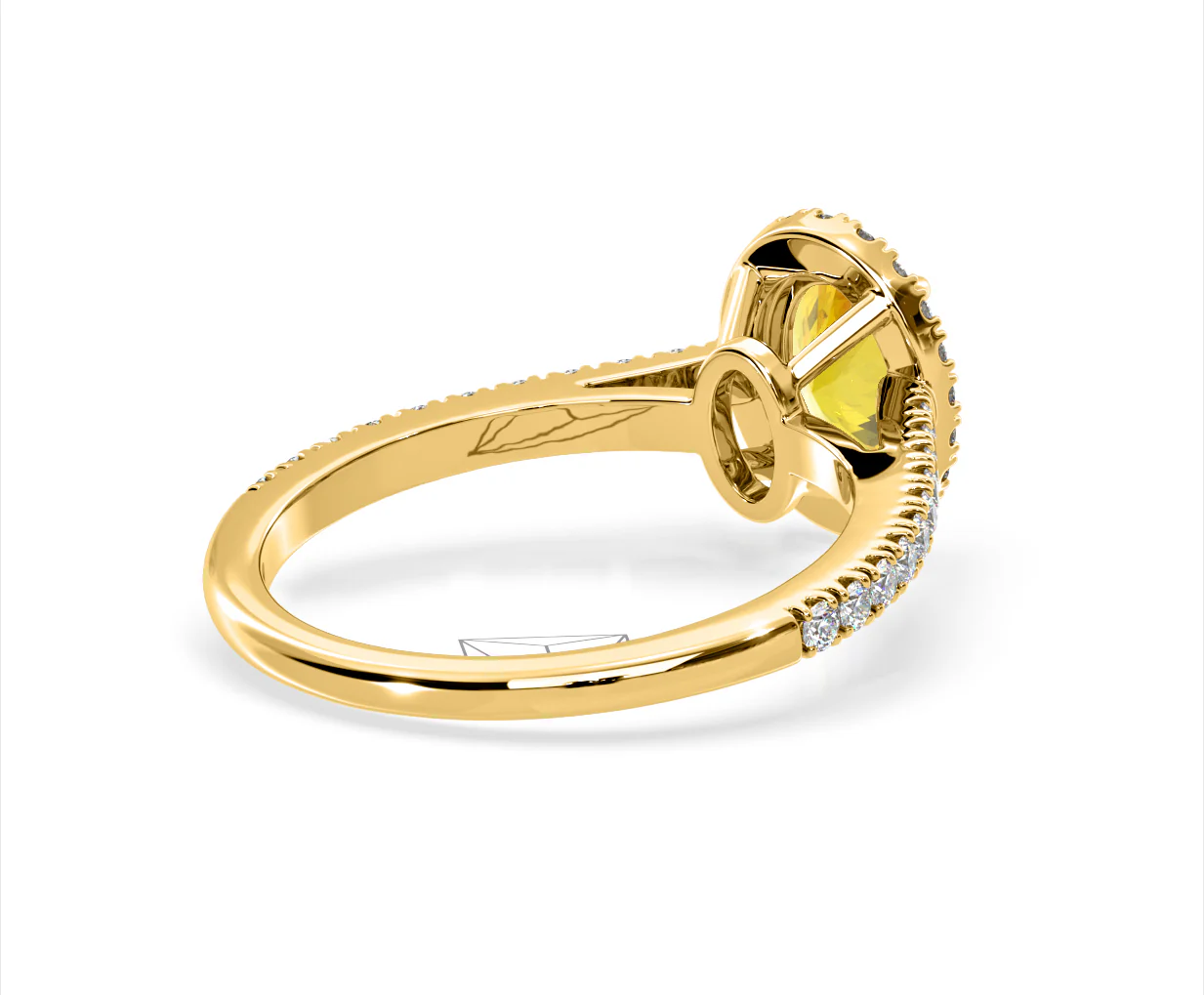 Georgina Yellow Lab Diamond Oval Halo 1.60ct Ring in 18K Yellow Gold - Elara Collection - Image 55