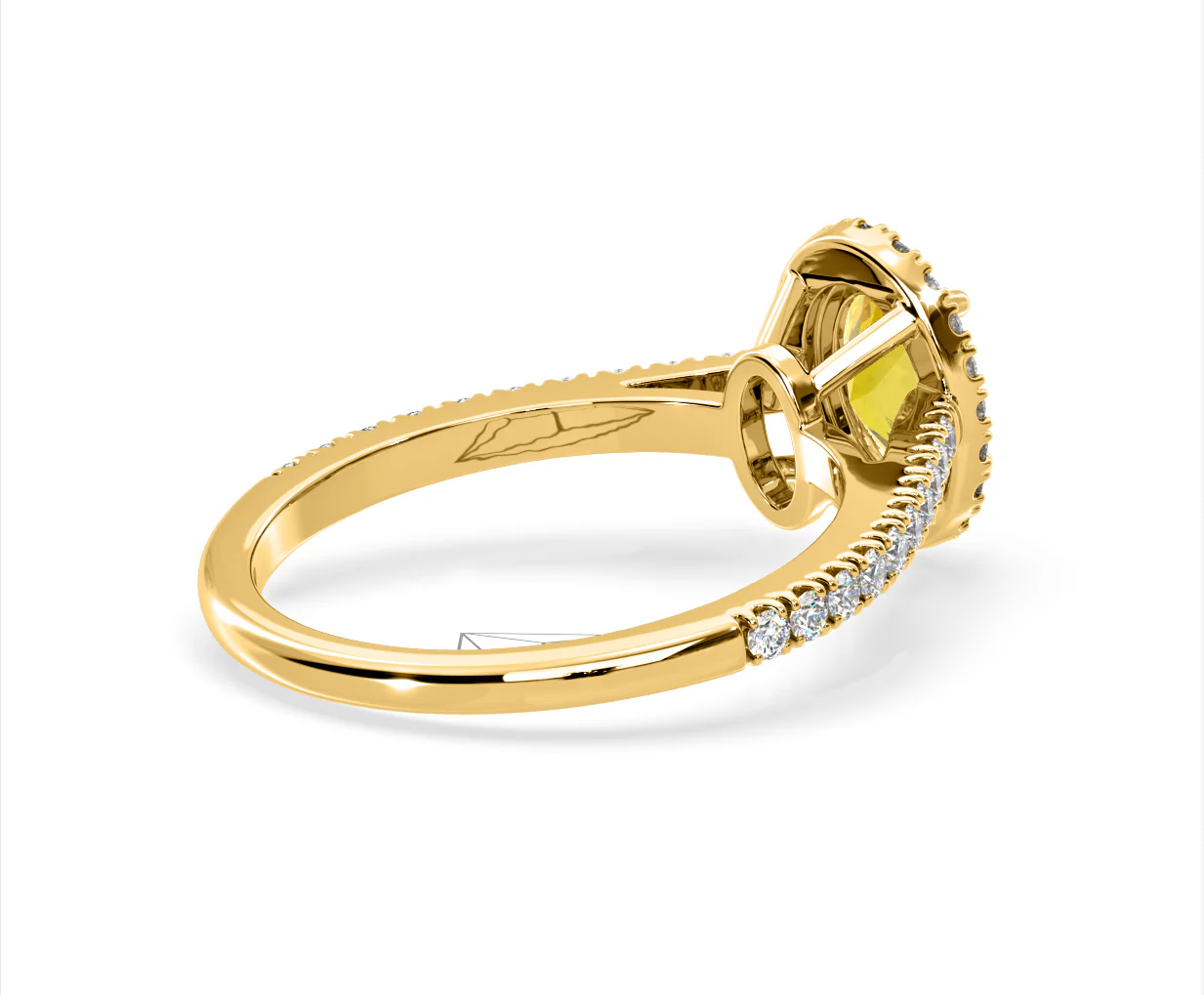 Georgina Yellow Lab Diamond Oval Halo 1.60ct Ring in 18K Yellow Gold - Elara Collection - Image 57