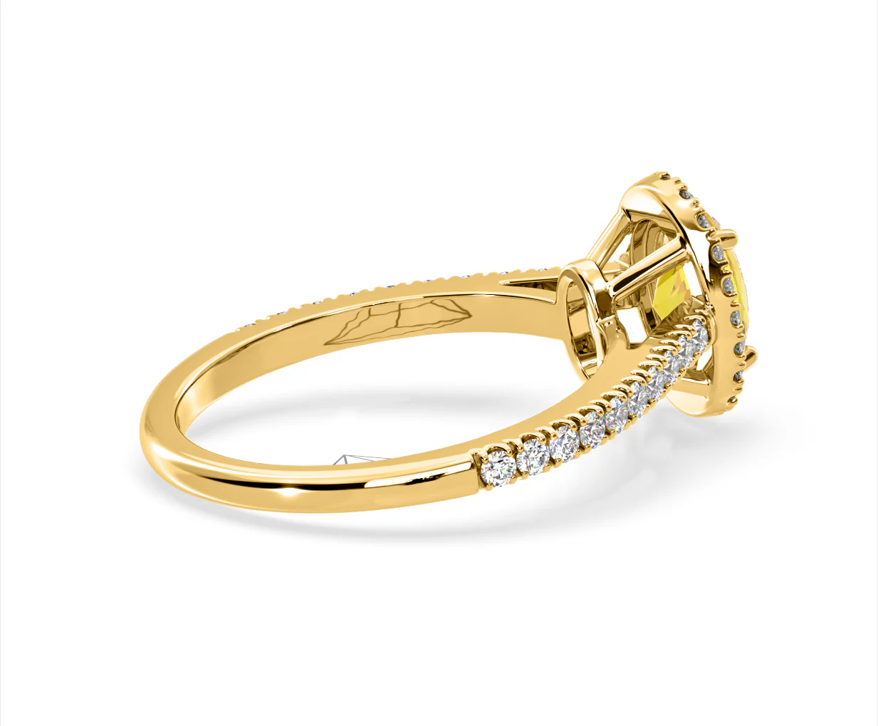 Georgina Yellow Lab Diamond Oval Halo 1.60ct Ring in 18K Yellow Gold - Elara Collection - Image 60