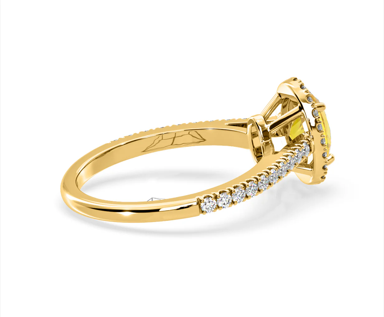 Georgina Yellow Lab Diamond Oval Halo 1.60ct Ring in 18K Yellow Gold - Elara Collection - Image 61