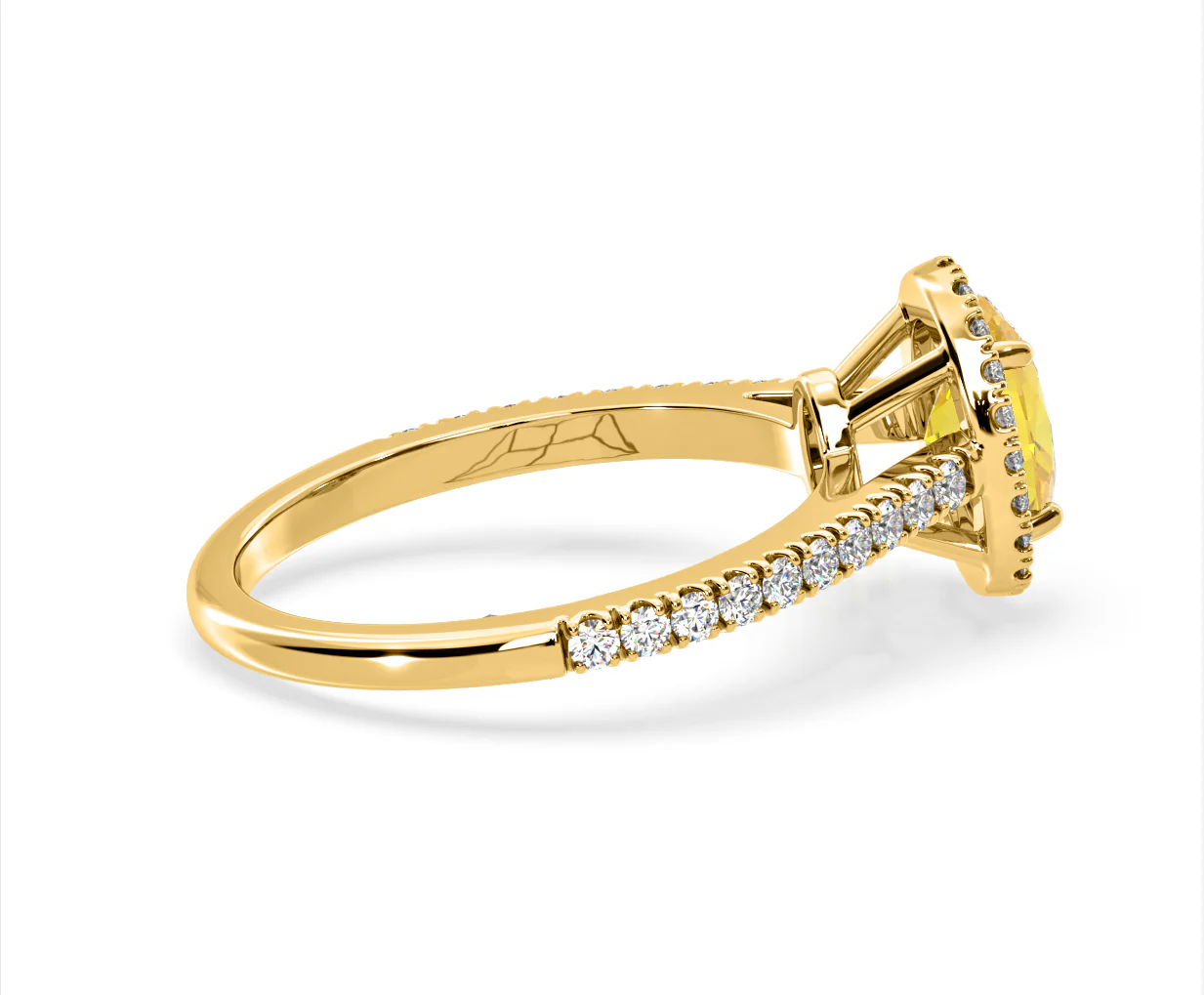Georgina Yellow Lab Diamond Oval Halo 1.60ct Ring in 18K Yellow Gold - Elara Collection - Image 63