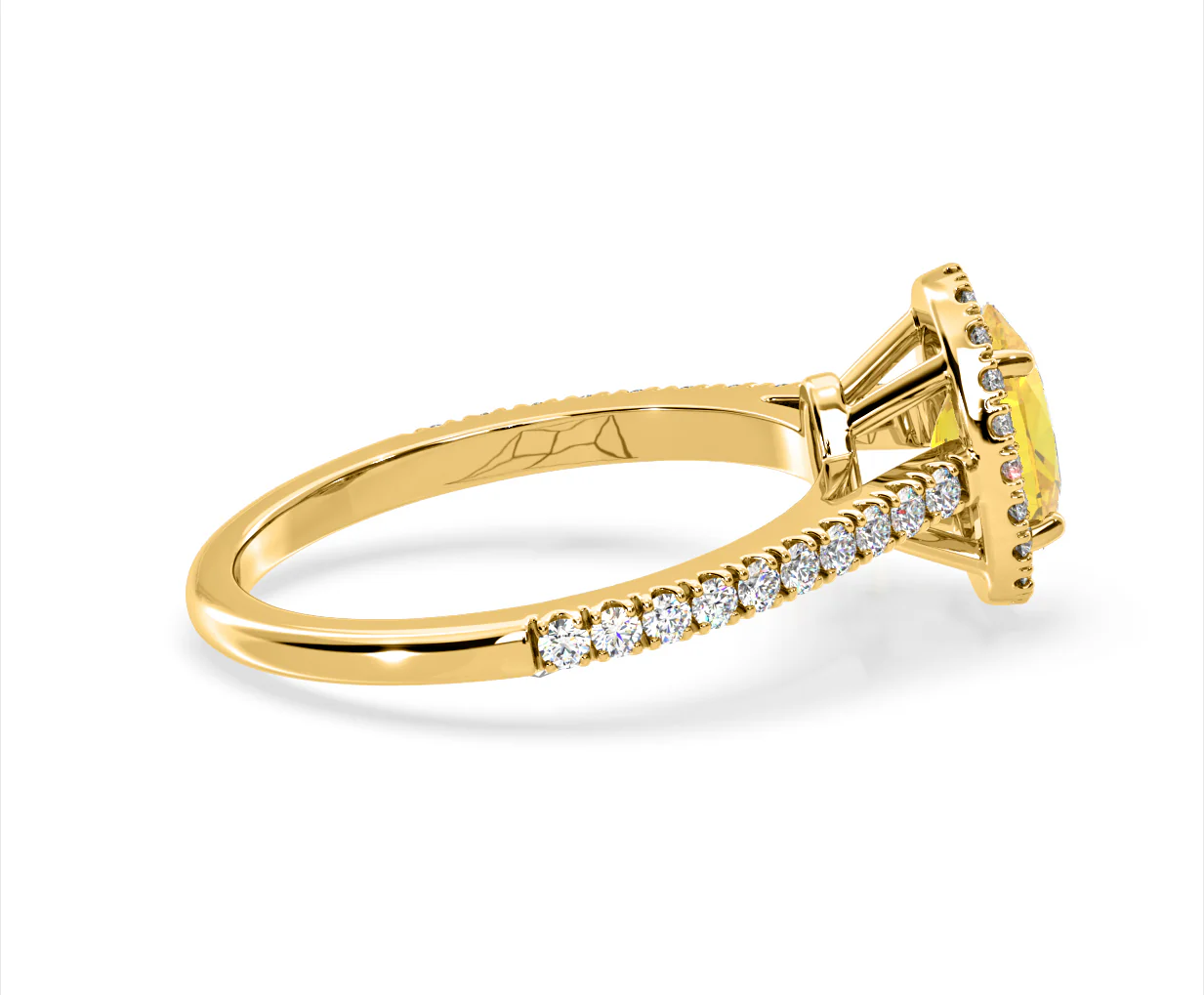 Georgina Yellow Lab Diamond Oval Halo 1.60ct Ring in 18K Yellow Gold - Elara Collection - Image 64