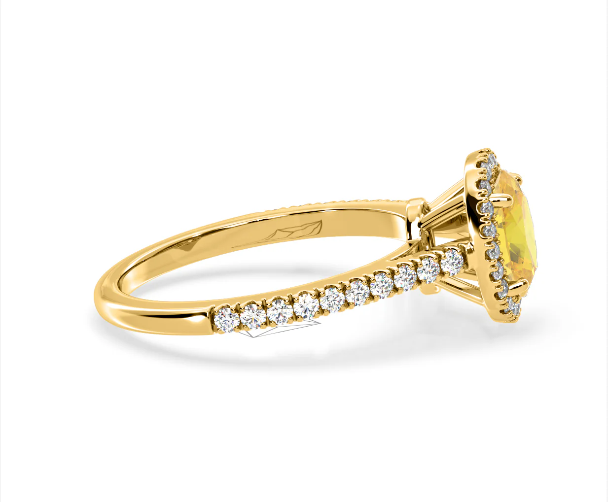 Georgina Yellow Lab Diamond Oval Halo 1.60ct Ring in 18K Yellow Gold - Elara Collection - Image 68