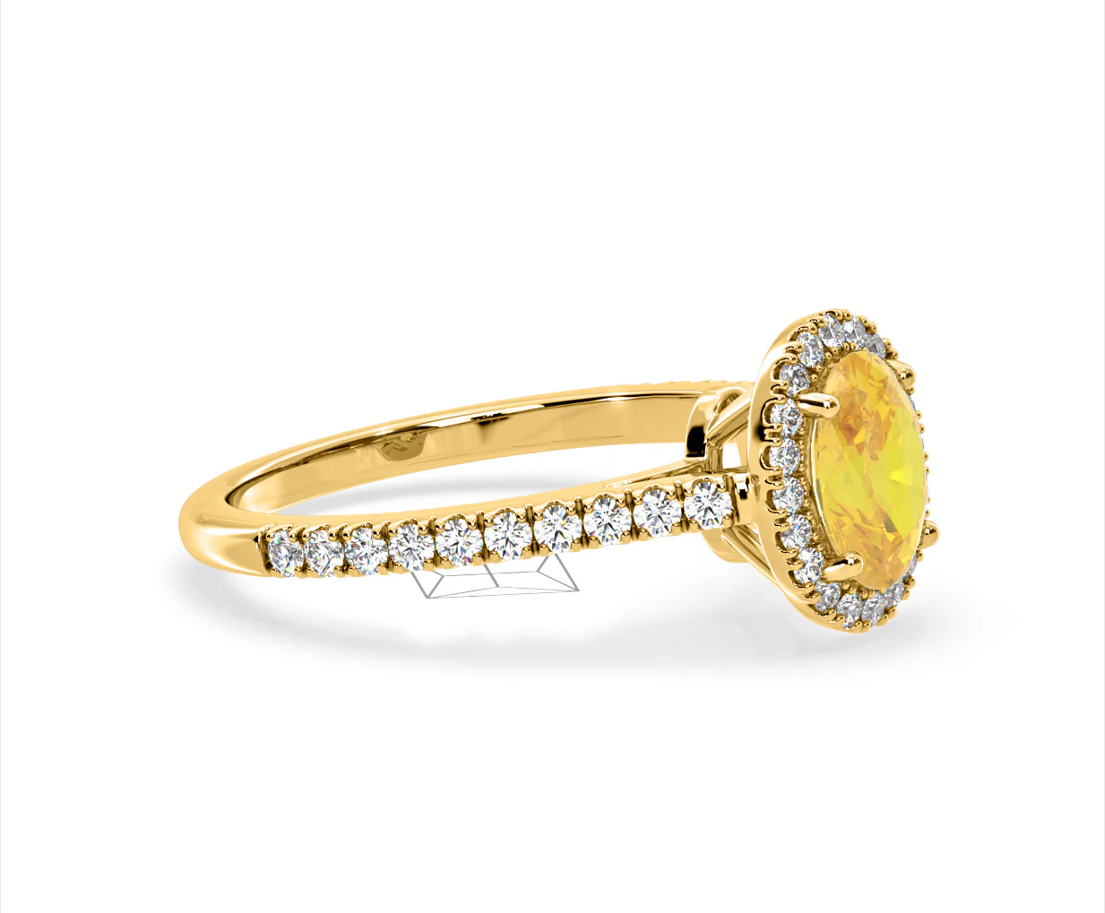 Georgina Yellow Lab Diamond Oval Halo 1.60ct Ring in 18K Yellow Gold - Elara Collection - Image 74
