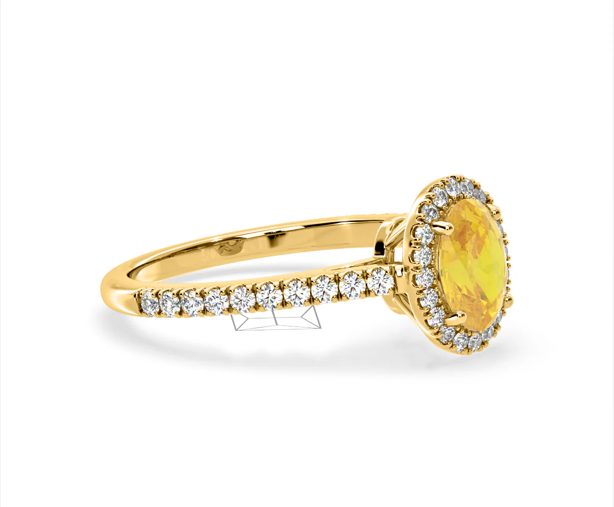 Georgina Yellow Lab Diamond Oval Halo 1.60ct Ring in 18K Yellow Gold - Elara Collection - Image 75