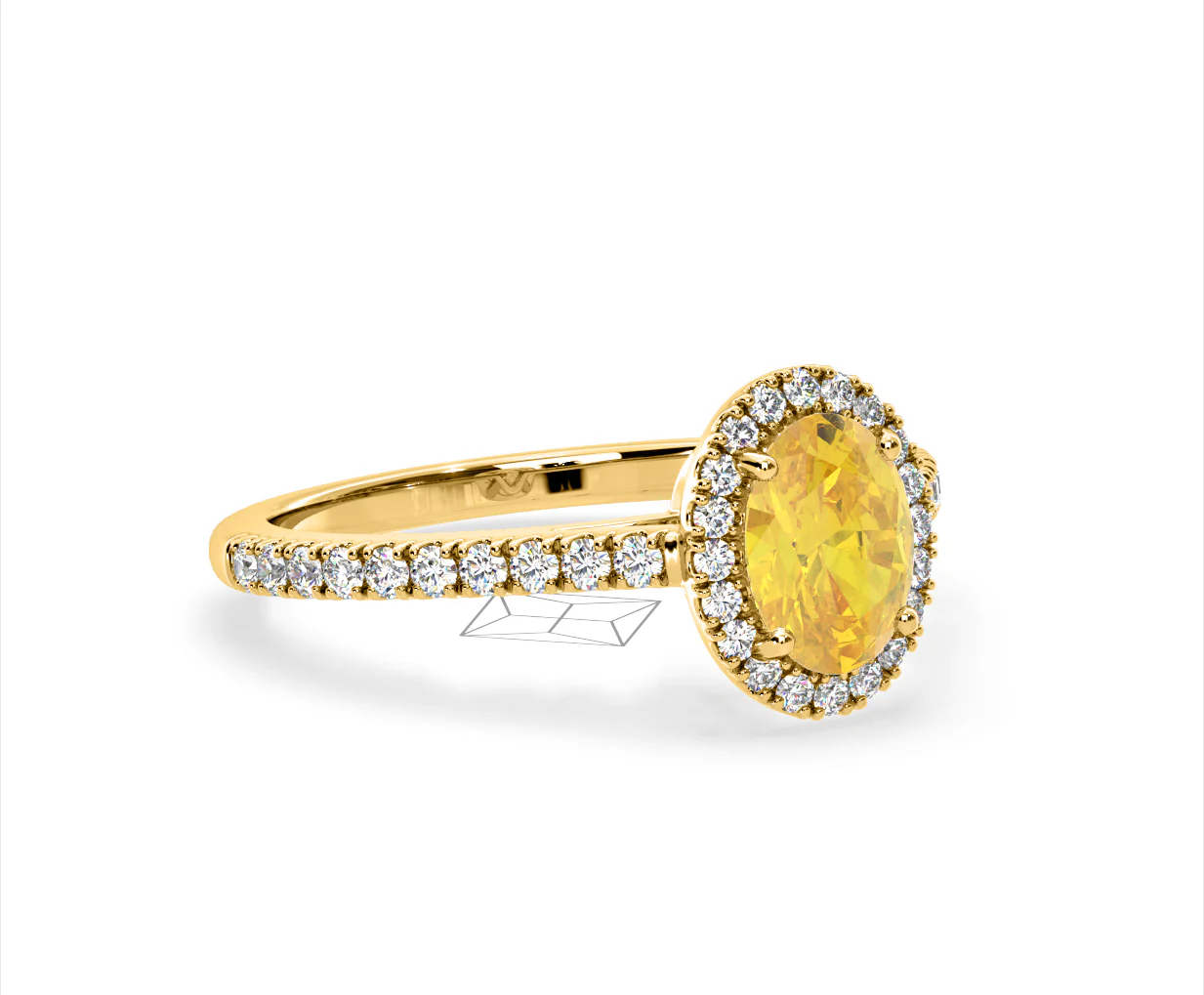 Georgina Yellow Lab Diamond Oval Halo 1.60ct Ring in 18K Yellow Gold - Elara Collection - Image 79