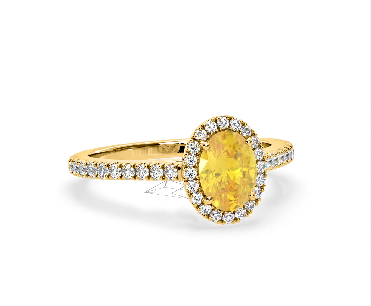 Georgina Yellow Lab Diamond Oval Halo 1.60ct Ring in 18K Yellow Gold - Elara Collection - Image 82