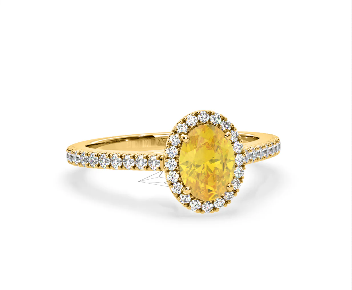 Georgina Yellow Lab Diamond Oval Halo 1.60ct Ring in 18K Yellow Gold - Elara Collection - Image 83