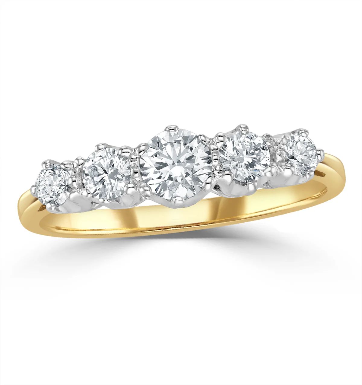Grace 18K Gold 5 Stone Diamond Eternity Ring 0.75CT G/VS - Image 2