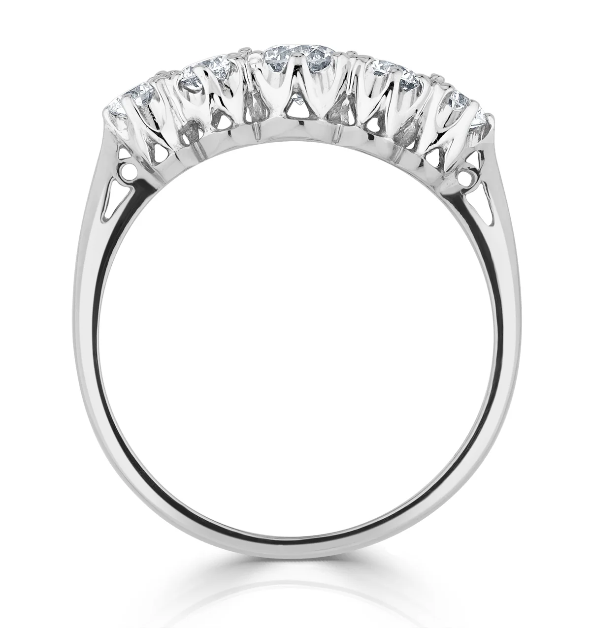 Grace 18K White Gold 5 Stone Diamond Eternity Ring 0.75CT PK - Image 3