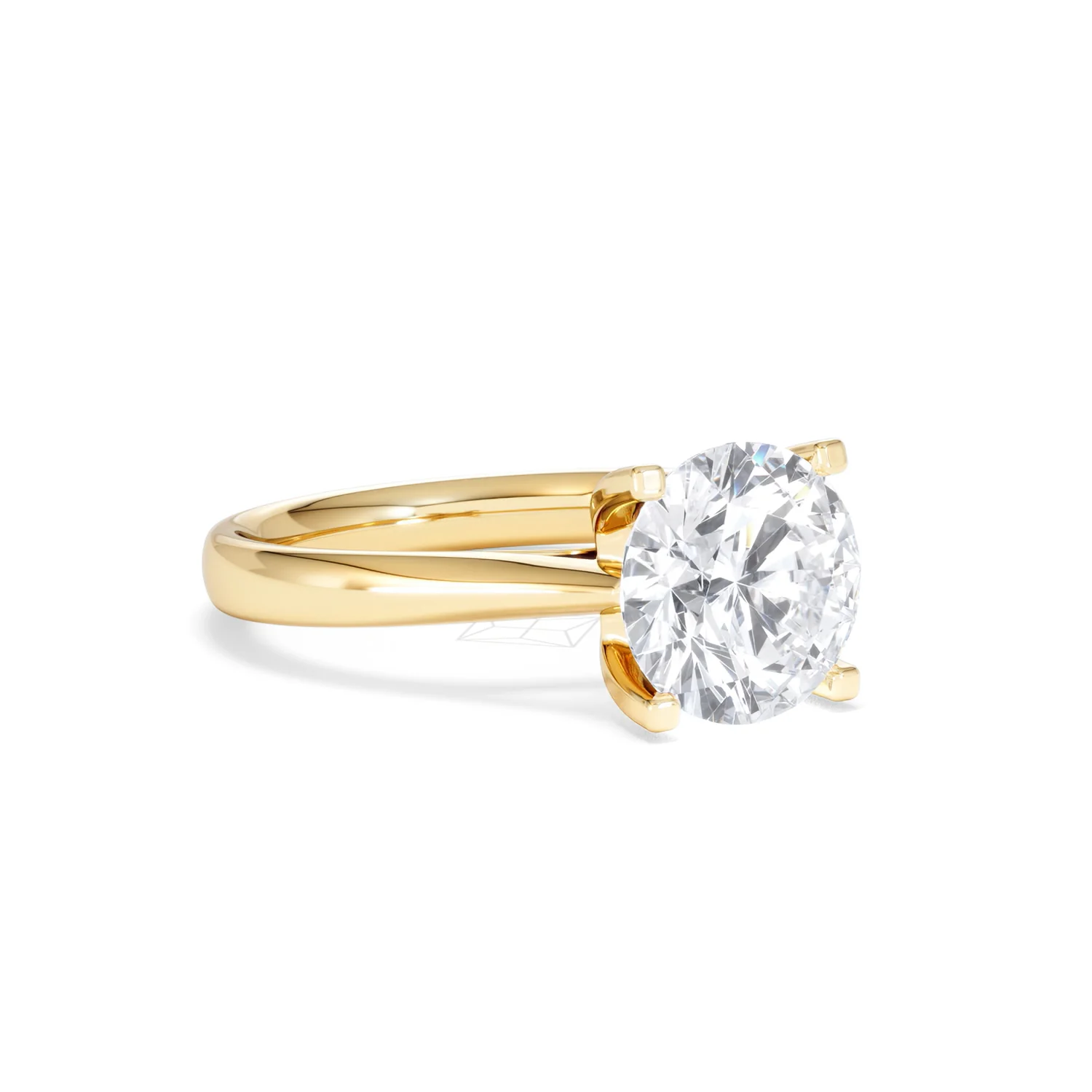 Grace 3.00ct Lab Diamond Round Cut Engagement Ring in 18K Yellow Gold G/VS1 - Image 15