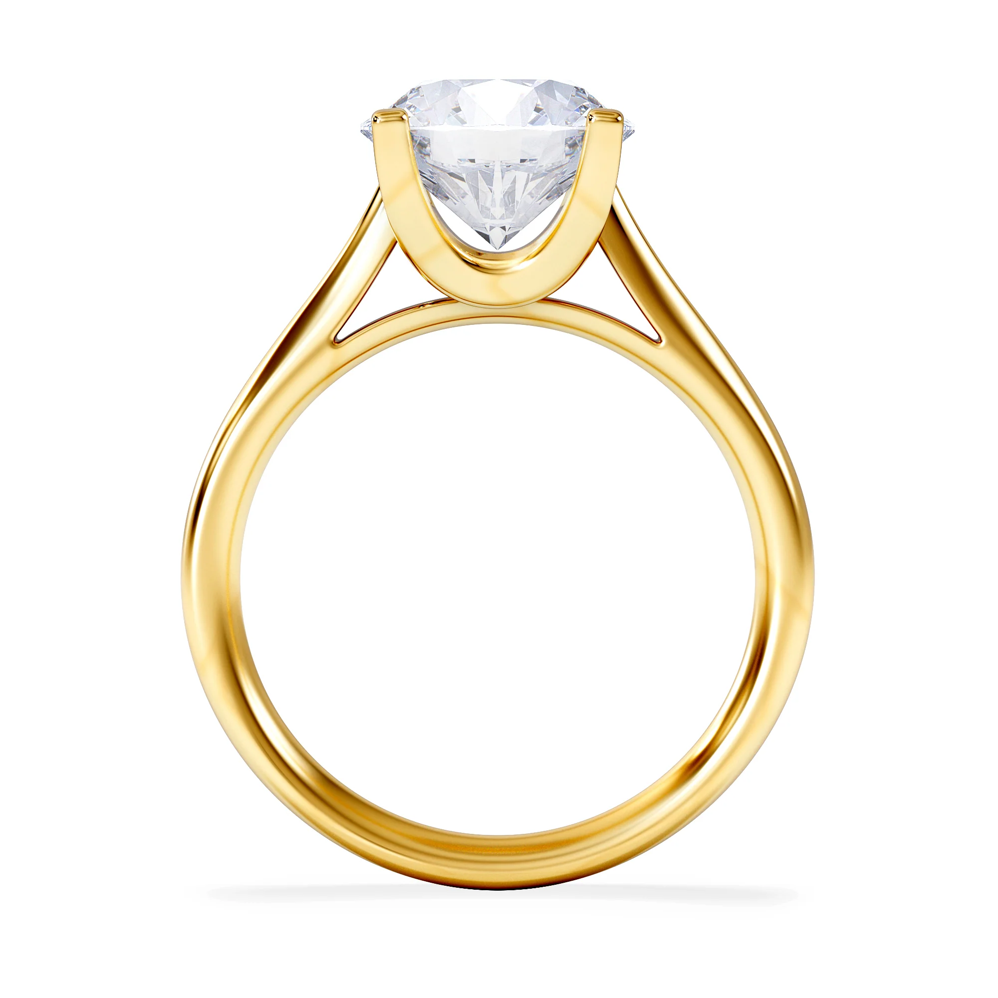 Grace 3.00ct Lab Diamond Round Cut Engagement Ring in 18K Yellow Gold G/VS1 - Image 3